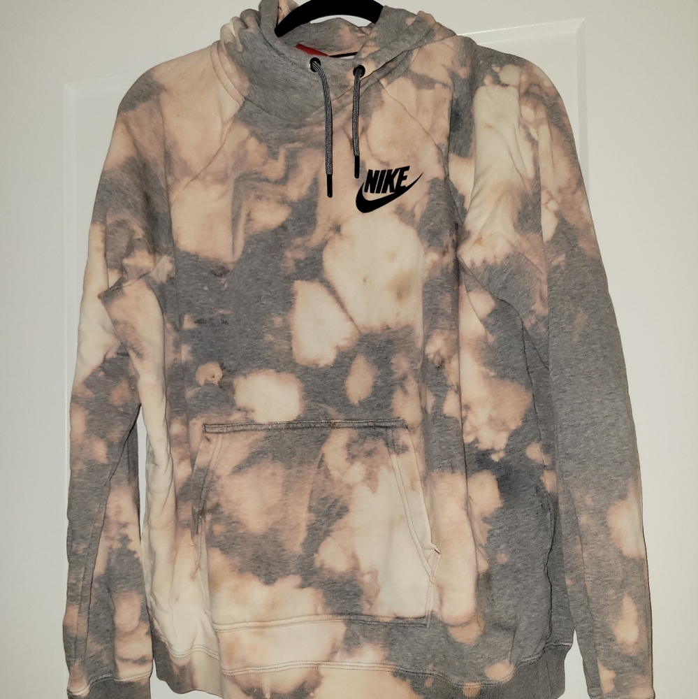 Womens large nike hoodie bleach dye